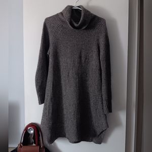 EILEEN FISHER Heather Brown Yak & Wool Sweater Mini Dress Tunic S